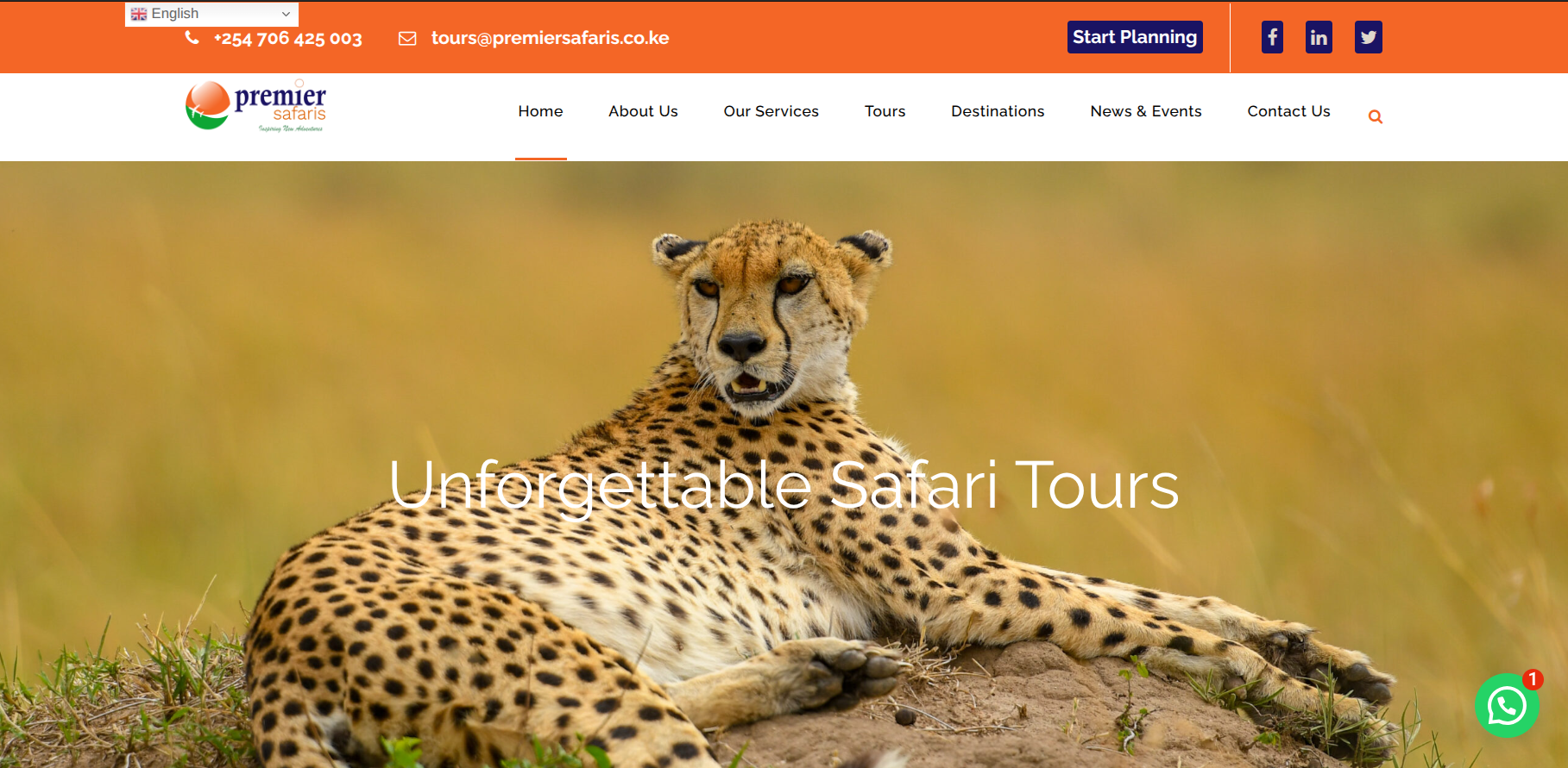Premier Safaris Website